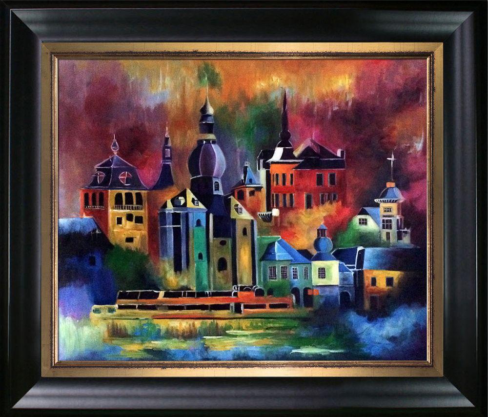 Dinant 8851 Reproduction Pre-Framed - Black Matte King and Piccino Luminoso Custom Stacked Frame 20" X 24"