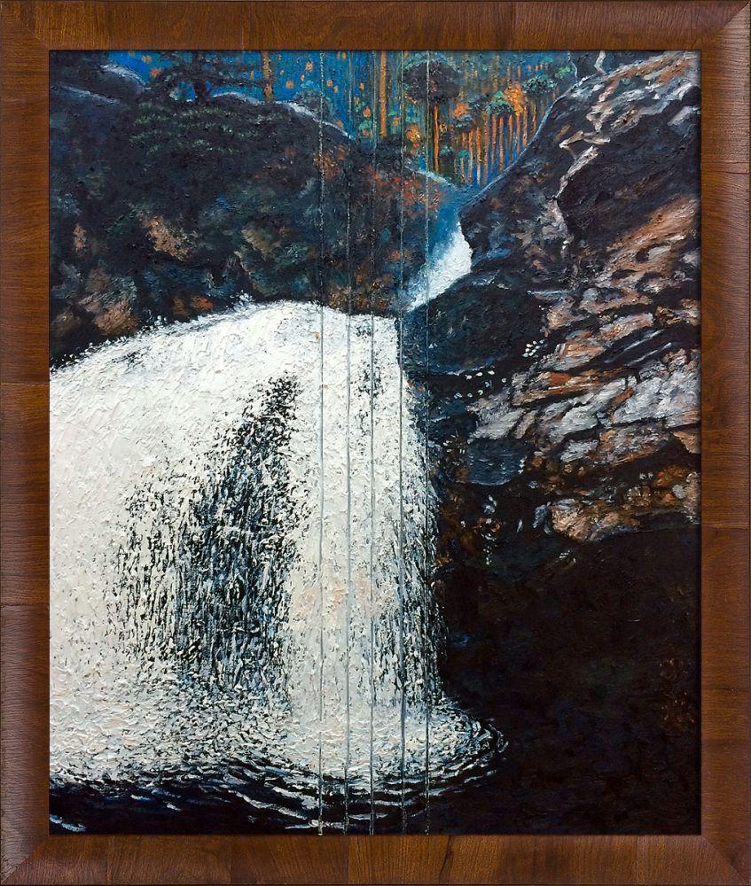 Mantykoski Waterfall Pre-Framed - Panzano Olivewood Frame 20" X 24"