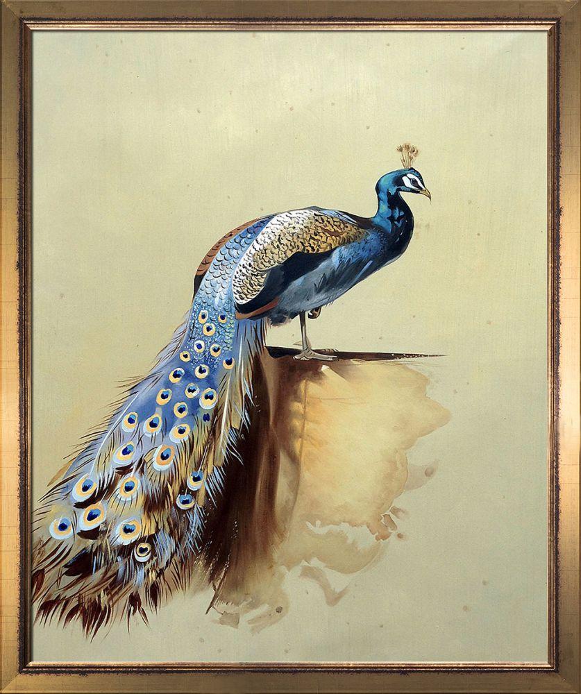 Peacock Pre-Framed - Burnished Gold Frame 20" X 24"