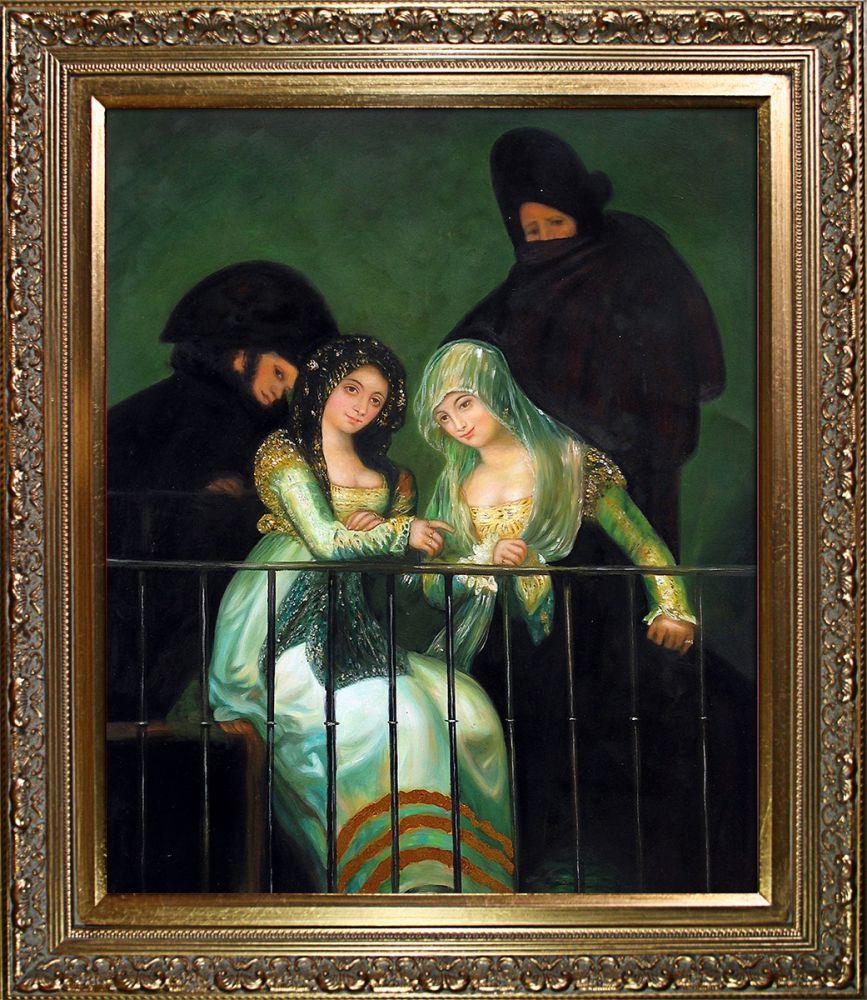 Group on a Balcony (Luxury Line) Pre-Framed - Baroque Antique Gold Frame 20"X24"