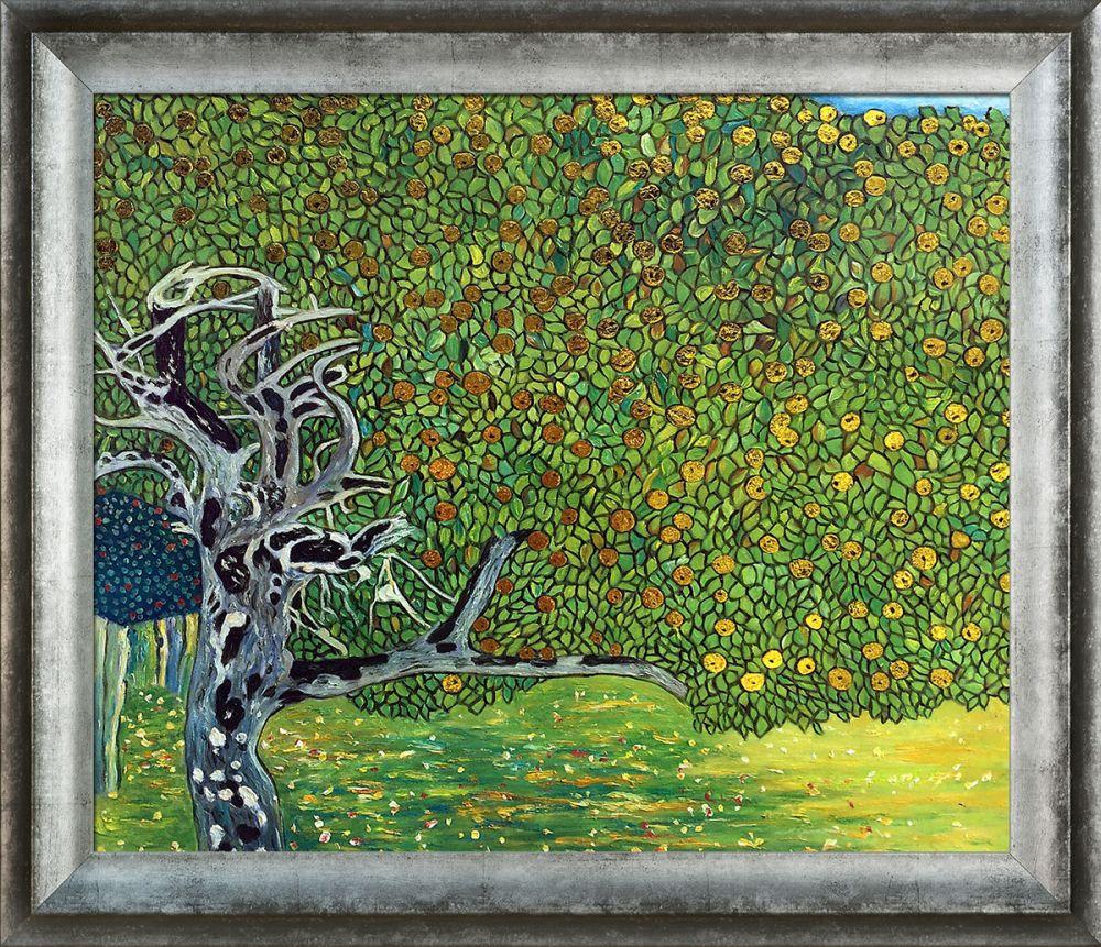Golden Apple Tree (Luxury Line) Pre-Framed - Athenian Distressed Silver Frame 20"X24"