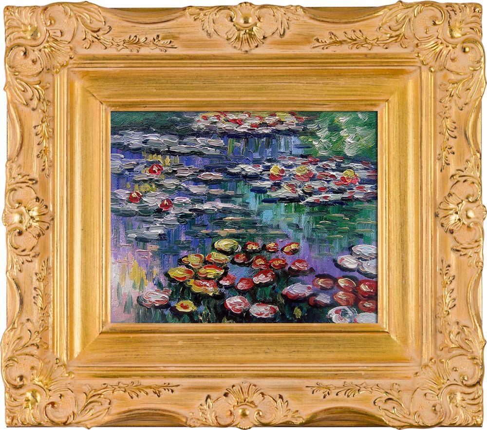 Water Lilies (pink) Pre-Framed - Imperial Gold Frame 8" X 10"