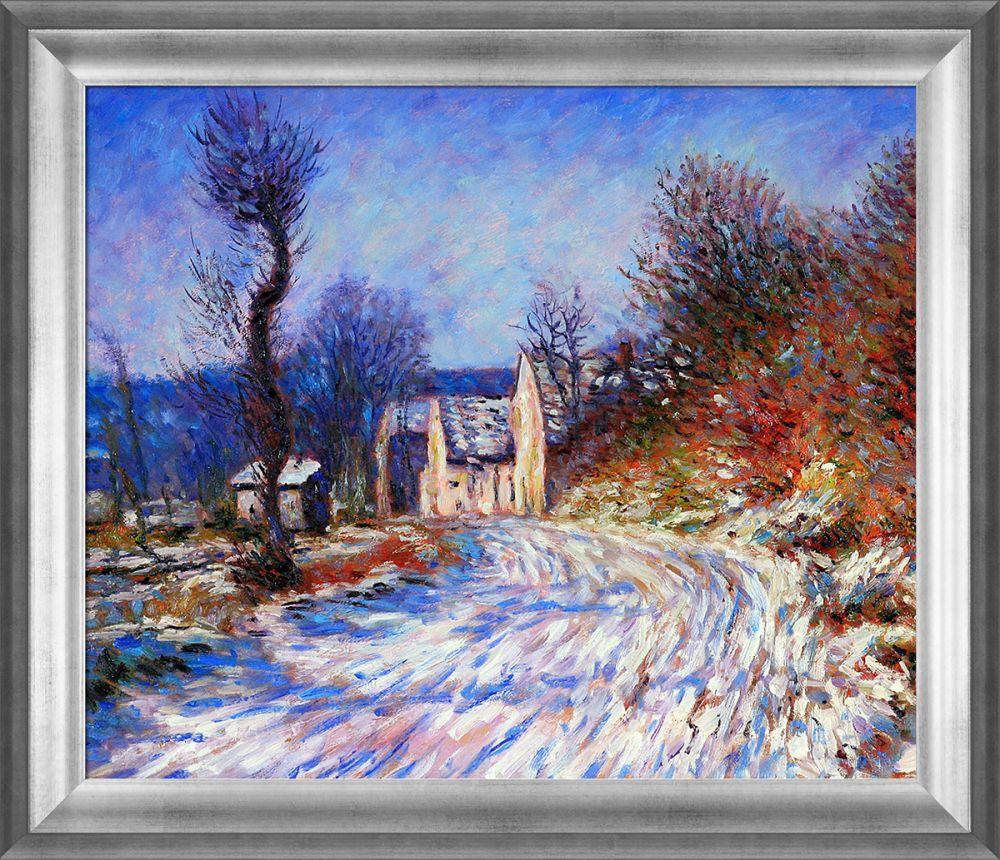 Road to Giverny in Winter Pre-Framed - Athenian Silver Frame 20"X24"