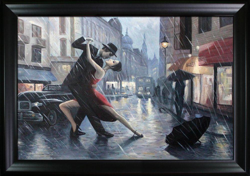 Life is a Dance in The Rain Pre-Framed - Black Matte Frame 24"X36"