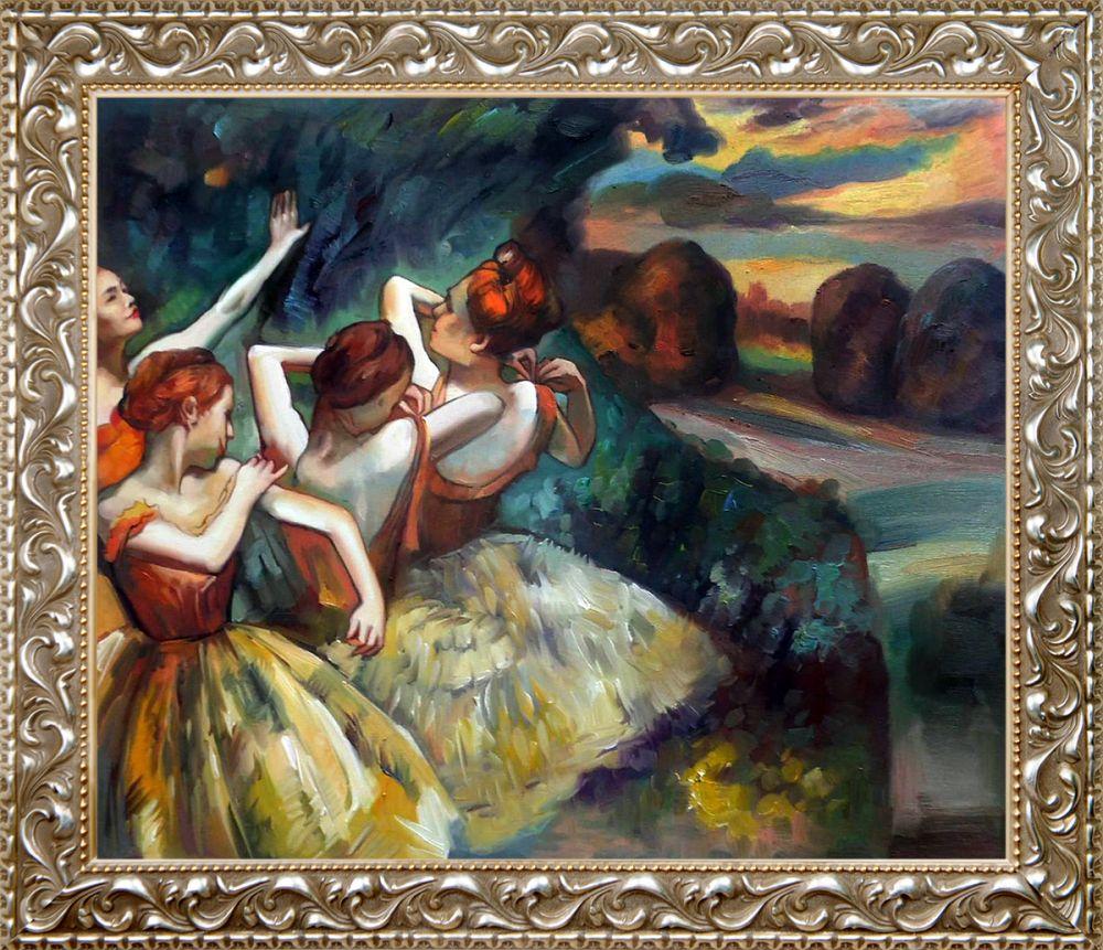Four Dancers, 1900 Pre-Framed - Rococo Silver 20"X24"