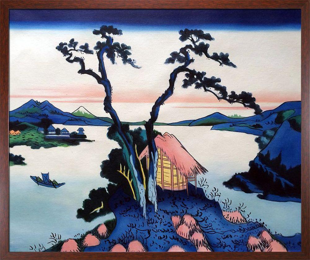Lake Suwa in the Shinano Province Pre-Framed - Studio Cherry Wood Frame 20