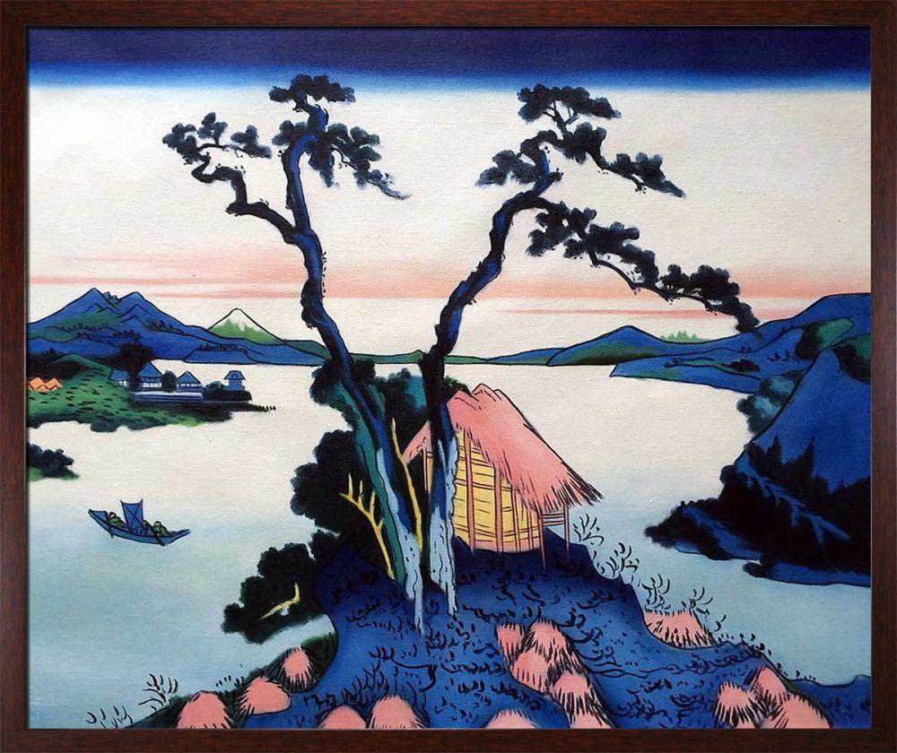 Lake Suwa in the Shinano Province Pre-Framed - Studio Walnut Wood Frame 20