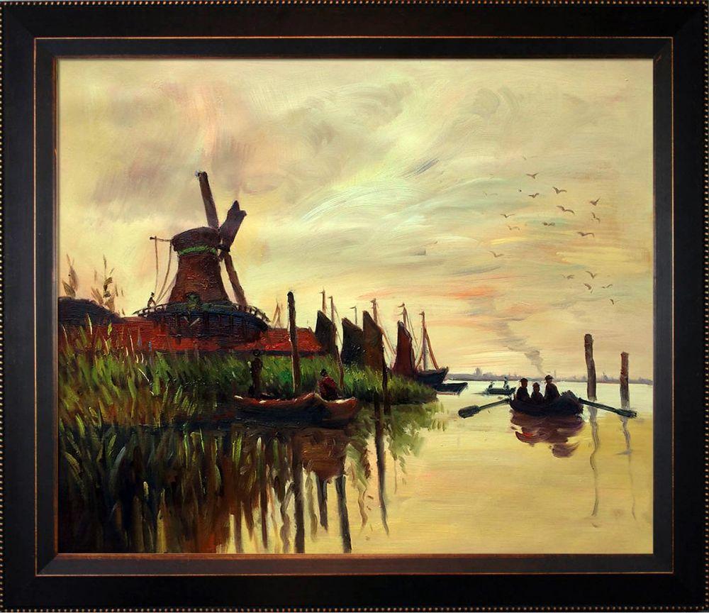 Windmill at Zaandam Pre-Framed - Veine D'Or Bronze Angled Frame 20"X24"