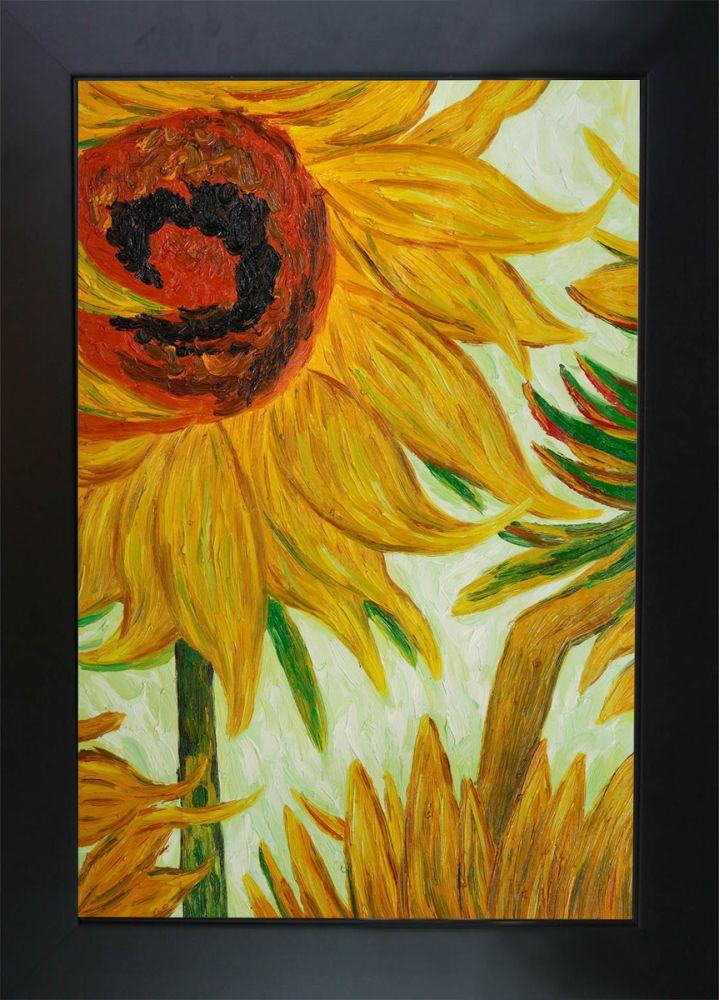 Sunflowers (detail) Pre-Framed - New Age Black Frame 24"X36"