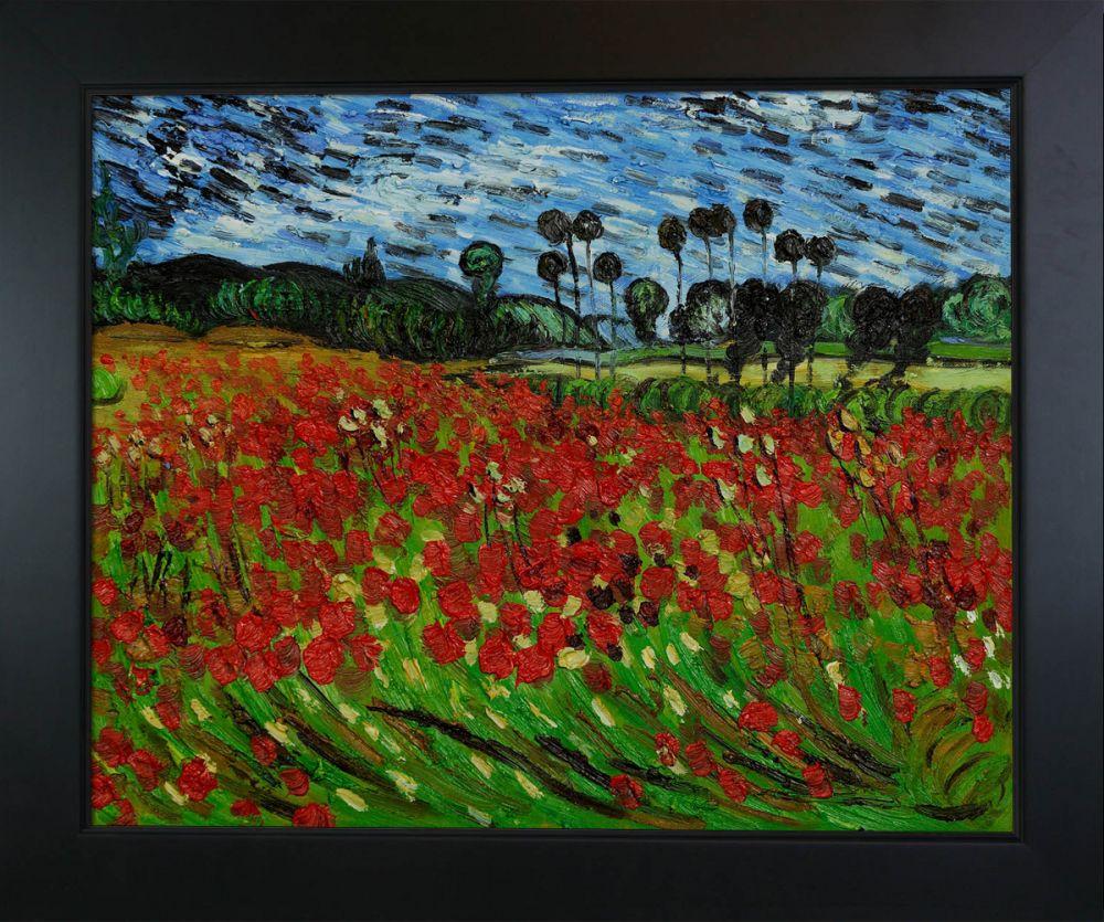 Field of Poppies Pre-Framed - New Age Black Frame 16"X20"