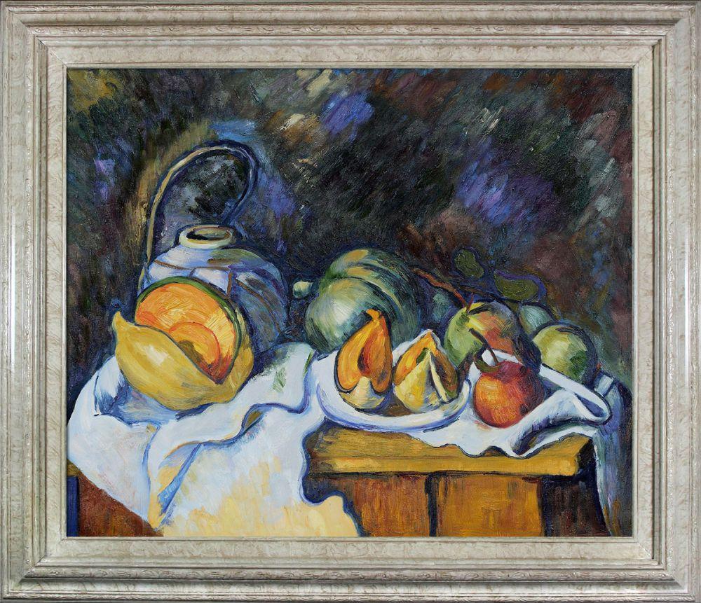 Still Life with Melons and Apples Pre-Framed - Tuscan Ivory Frame 20
