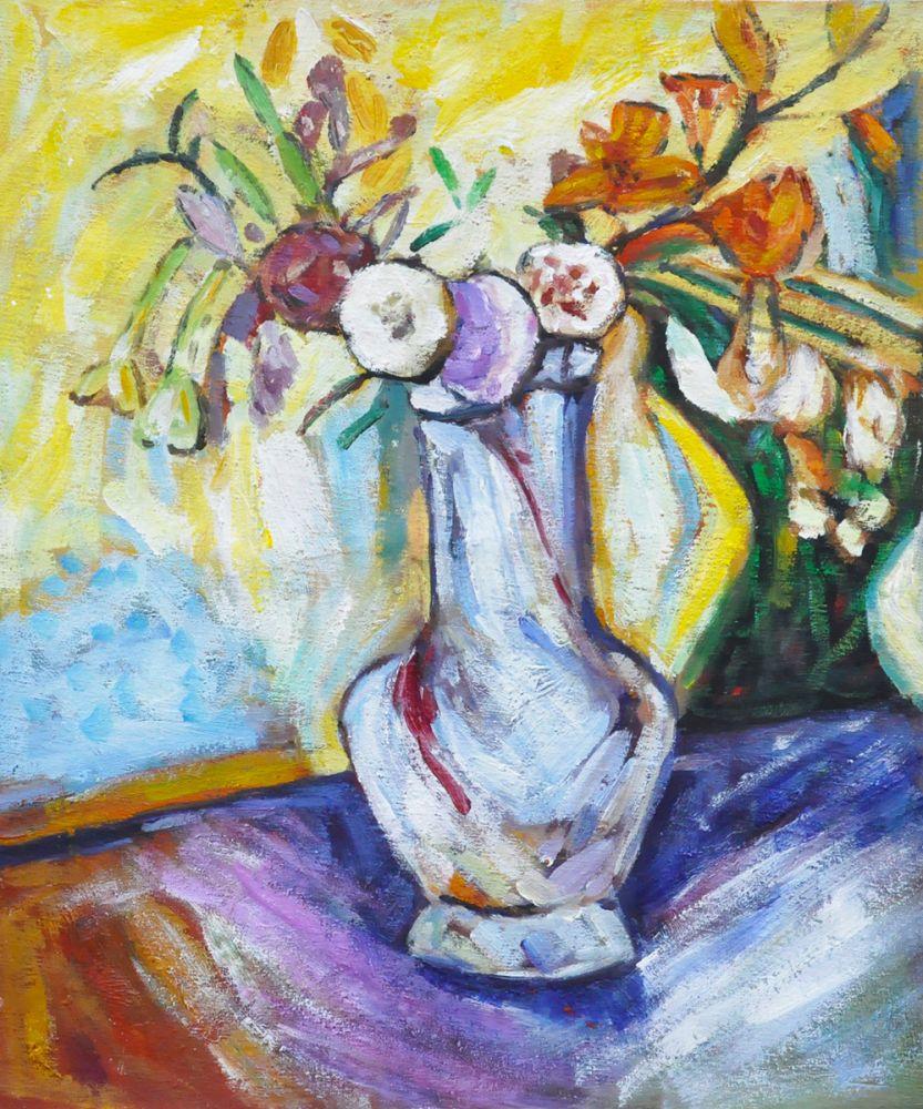 Flowers in a White Vase
