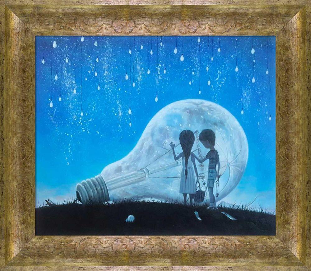 The Night We Broke The Moon Reproduction Pre-Framed - Sirocco Frame 20" X 24"