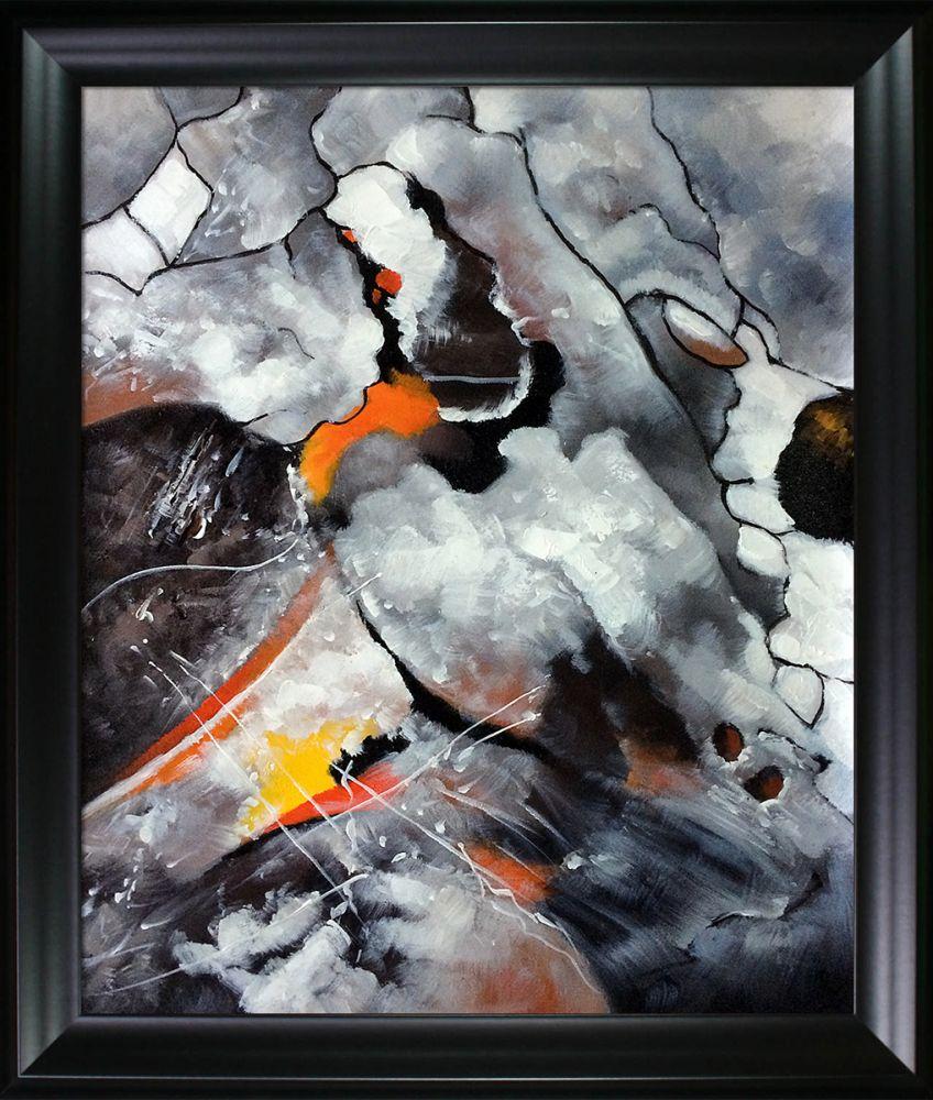 Abstract IV Reproduction Pre-Framed - Black Matte Frame 20"X24"