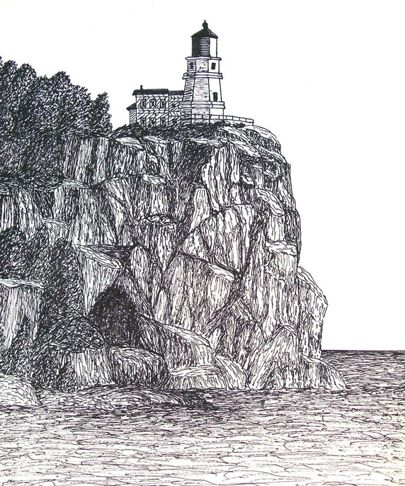 Split Rock Lighthouse Drawing