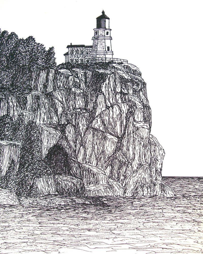 Split Rock Lighthouse Drawing