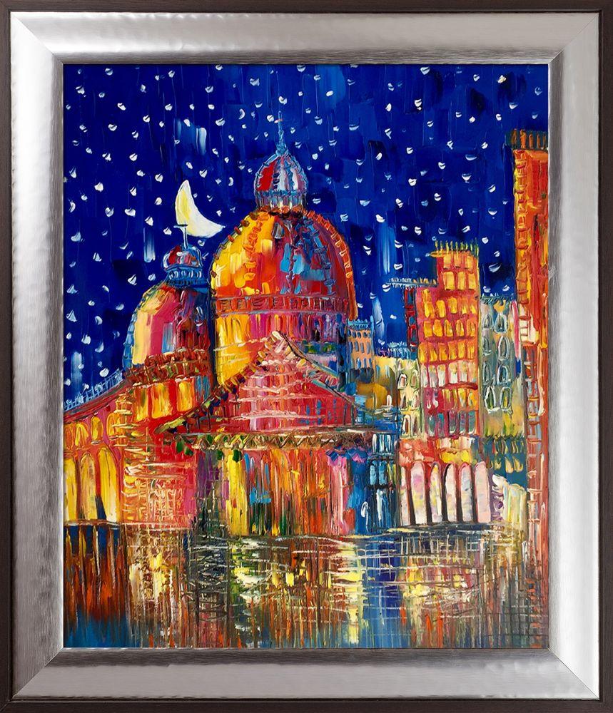 Moon (Venice) II Reproduction Pre-Framed - Magnesium Silver Frame 20" X 24"