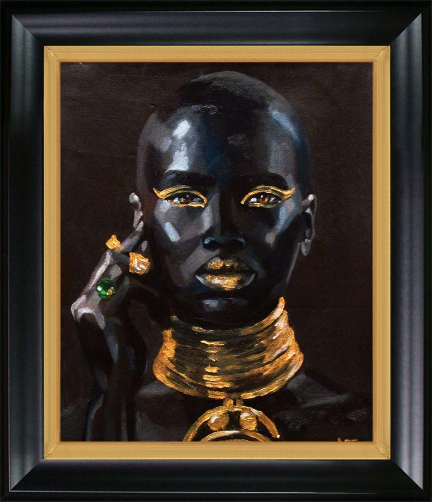 In Gold Preframed - Black Matte King and Piccino Luminoso Custom Stacked Frame 20" X 24"