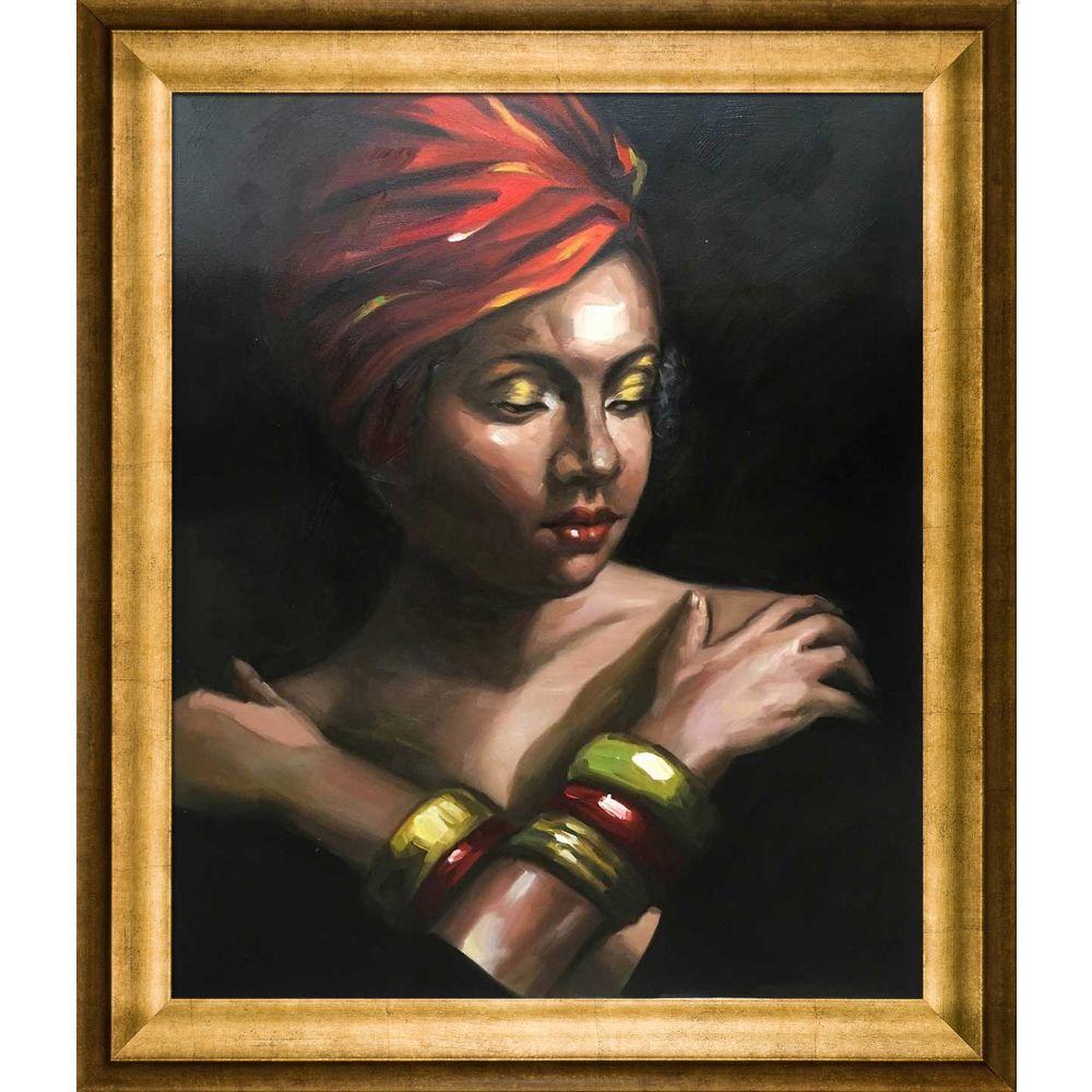Girl with Golden Bracelets Reproduction Pre-framed - Athenian Gold Frame 20"X24"