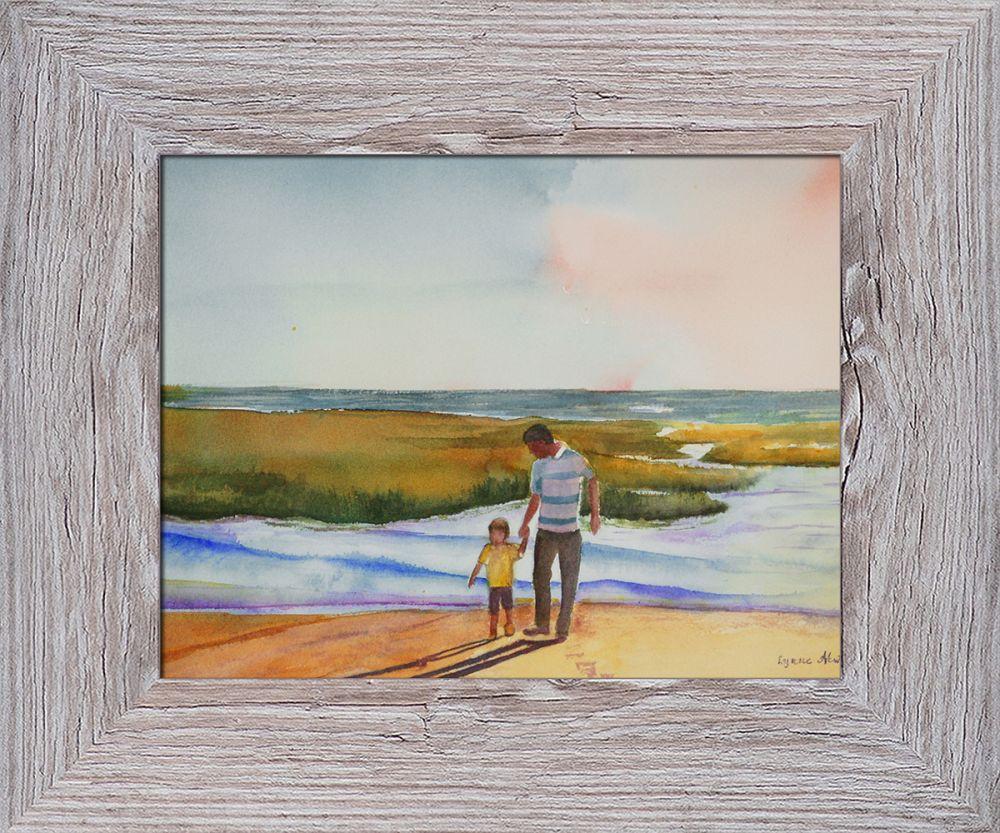 Cape Cod Sunset by Lynne Atwood Pre-Framed Canvas Print - Nantucket Whitewash Frame 8