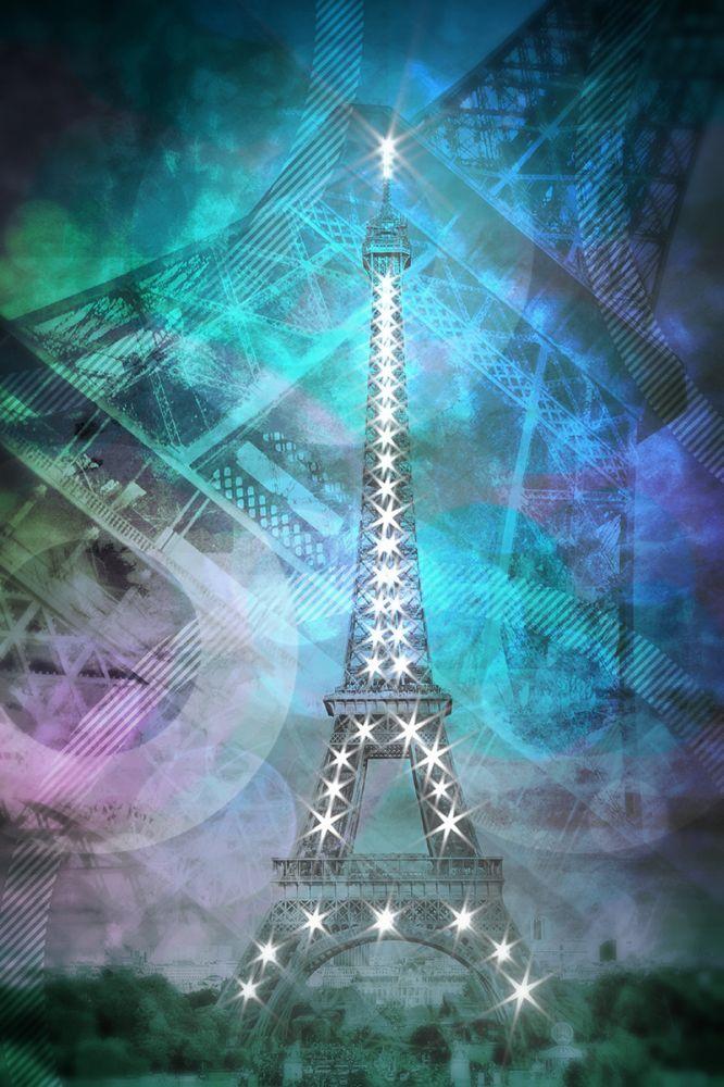 Illuminated Pop Art Eiffel Tower