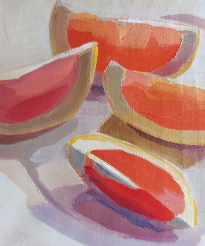 Grapefruits on White Plate