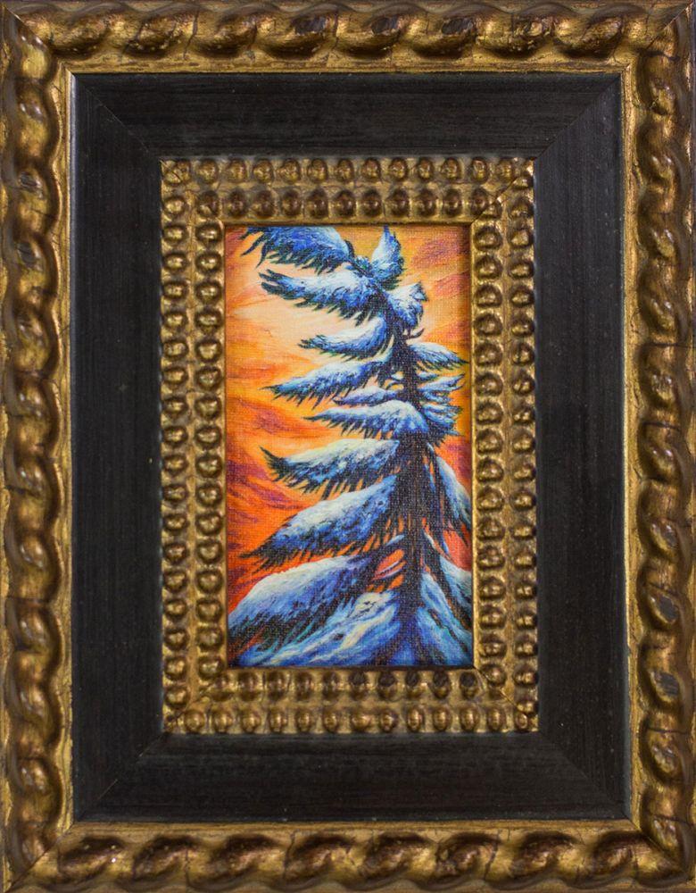 Pine Tree Winter Portrait Pre-Framed Miniature