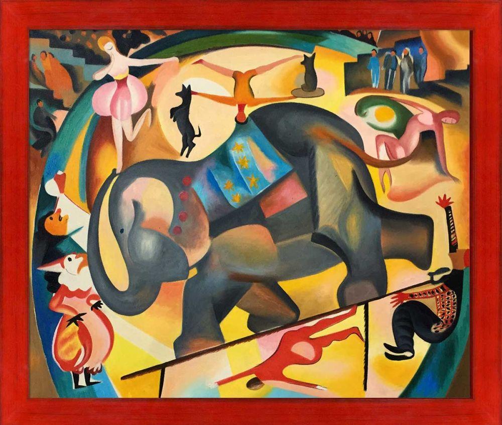The Elephant Pre-Framed - Stiletto Red Frame 20" X 24"