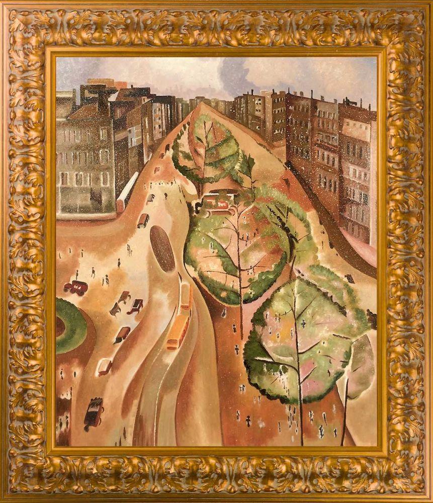 The Avenue, c. 1922 Pre-Framed - Sicilian Gold Frame 20" X 24"