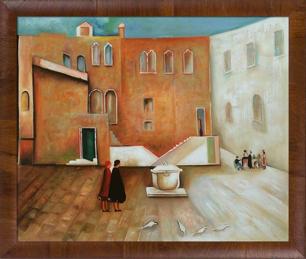 Courtyard Interior Pre-Framed - Panzano Olivewood Frame 20" X 24"