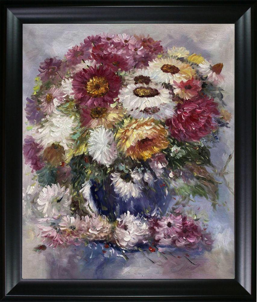 Impressionistic Flowers - Black Matte Frame 20"X24"