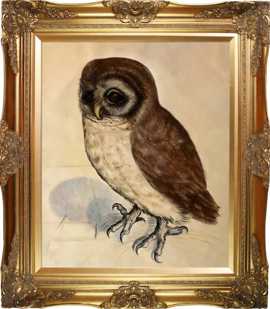 The Little Owl Pre-Framed - Victorian Gold Frame 20"X24"