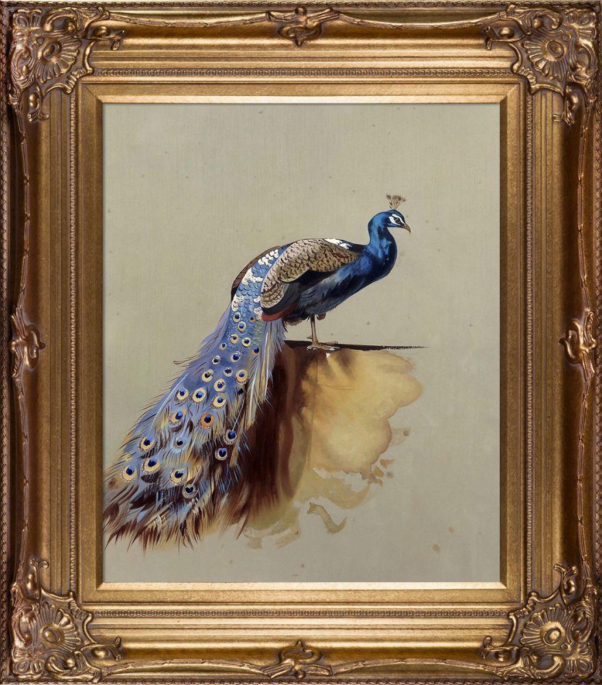 Peacock (Luxury Line) Pre-Framed - Renaissance Bronze Frame 20"X24"