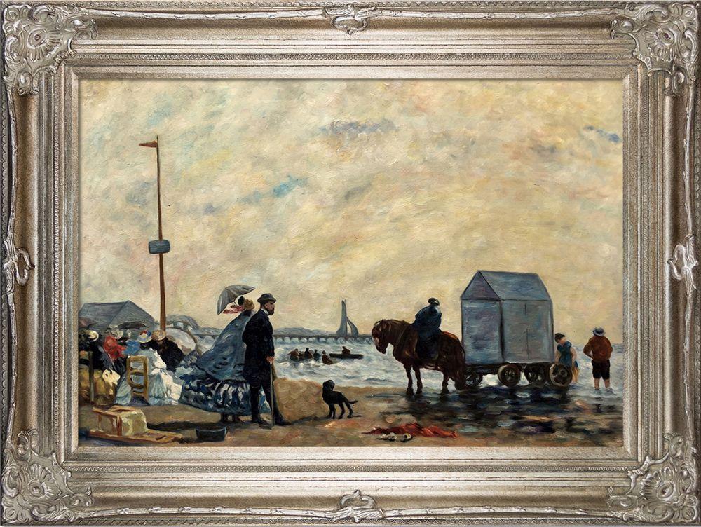 Beach at Trouville Pre-Framed - Renaissance Champagne Frame 24"X36"
