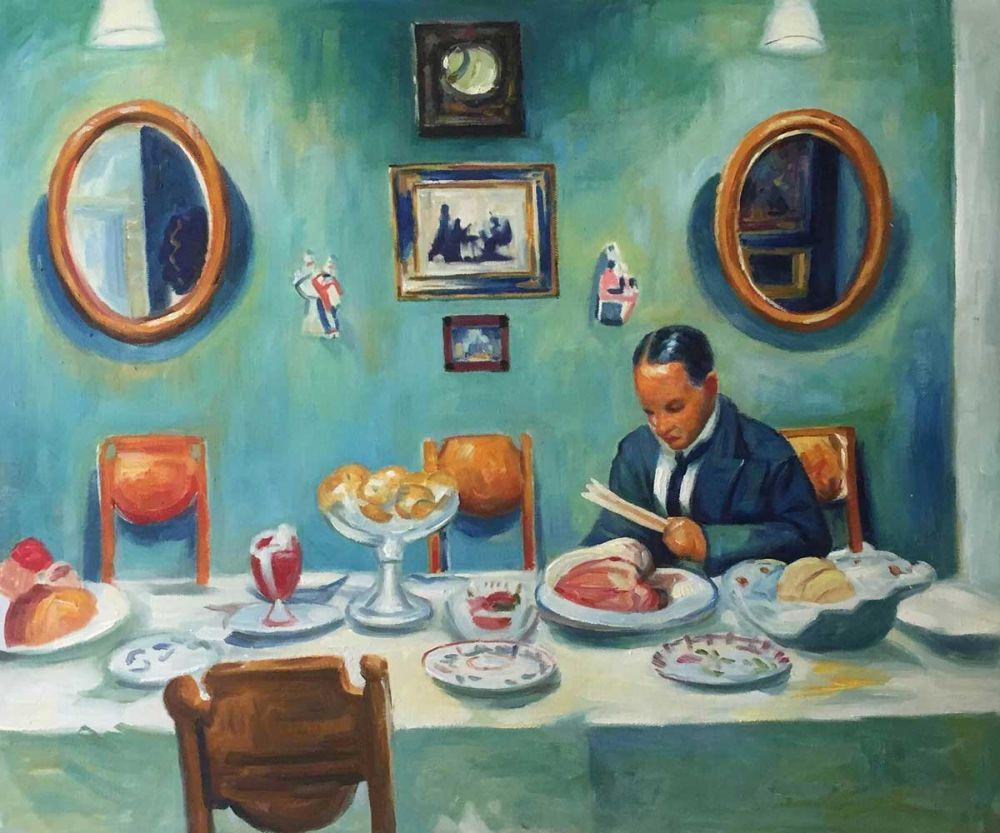 Portrait of M.V. Dobuzhinsky at the Table