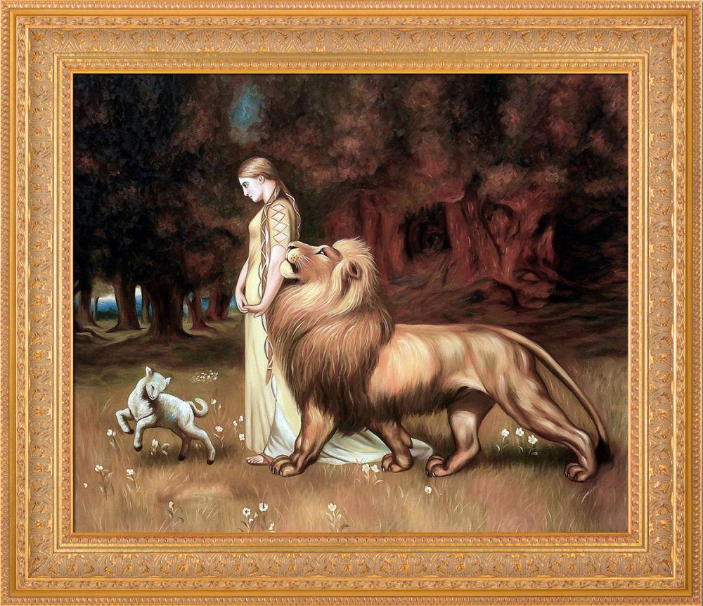 Una and the Lion Pre-Framed - Sovereign Frame 20" X 24"