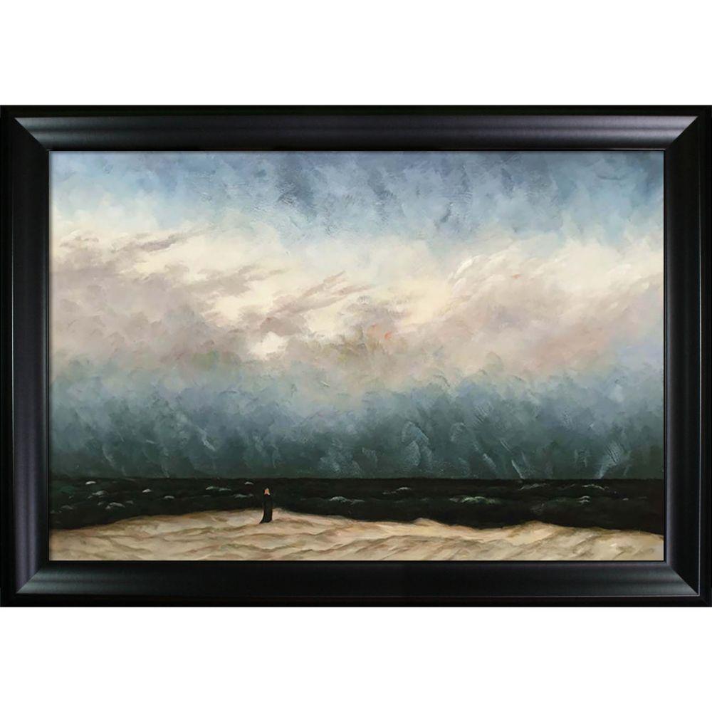 The Monk by the Sea Pre-framed - Black Matte Frame 24"X36"