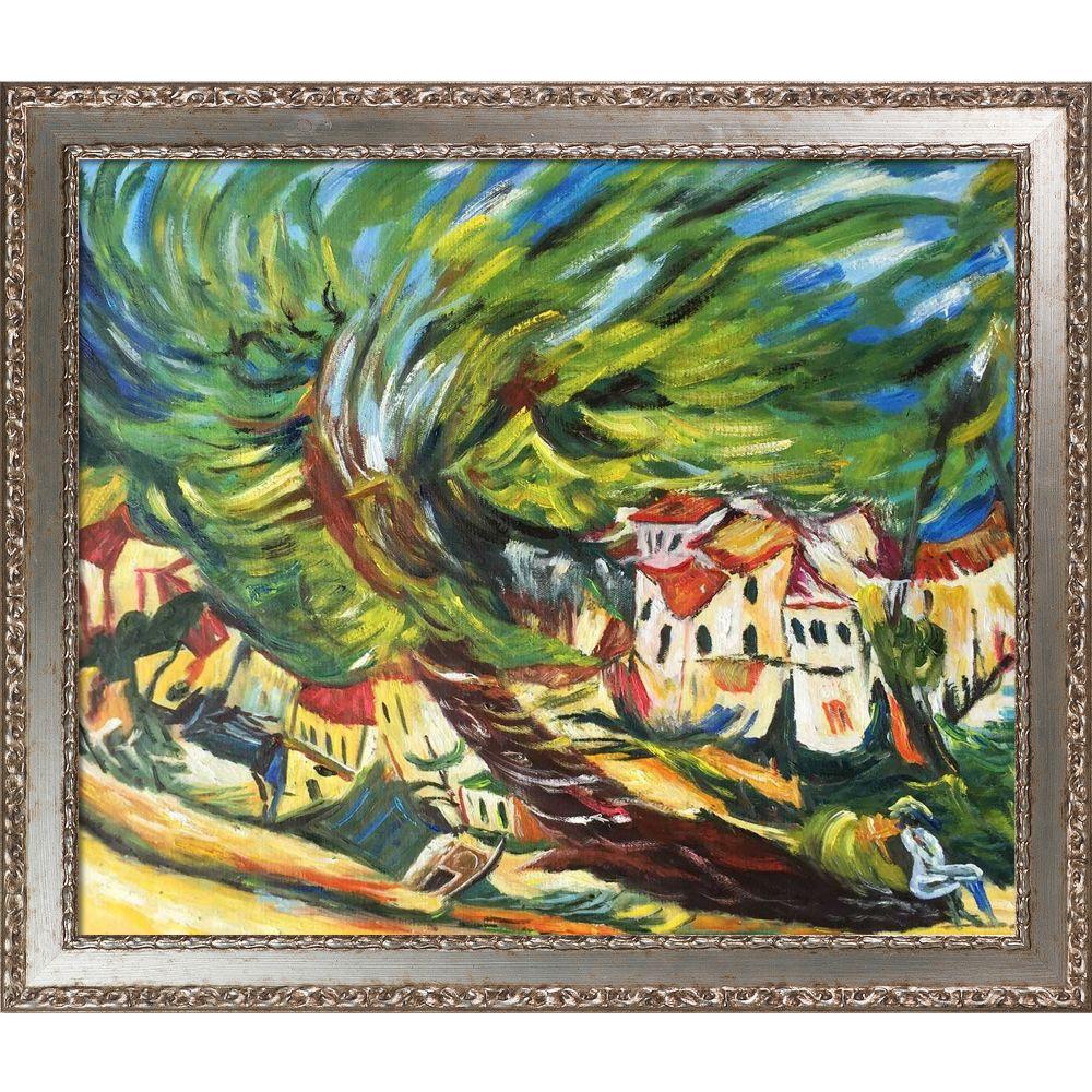 Leaning Tree Pre-framed - Versailles Silver Salon Frame 20" X 24"