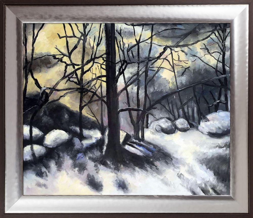 Melting Snow, Fontainebleau Pre-Framed - Magnesium Silver Frame 20" X 24"