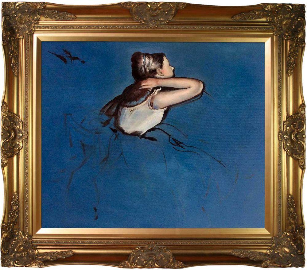 Seated Dancer in Profile Pre-Framed - Victorian Gold Frame 20"X24"
