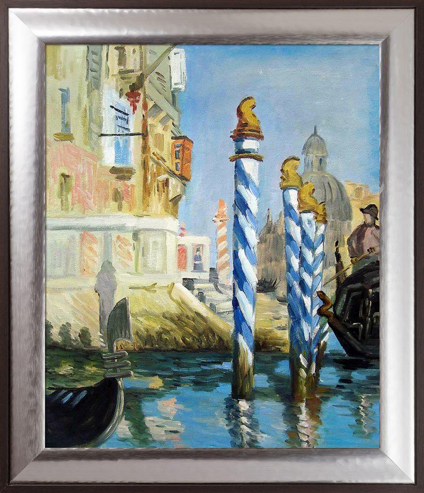 The Grand Canal, Venice Pre-Framed - Magnesium Silver Frame 20" X 24"