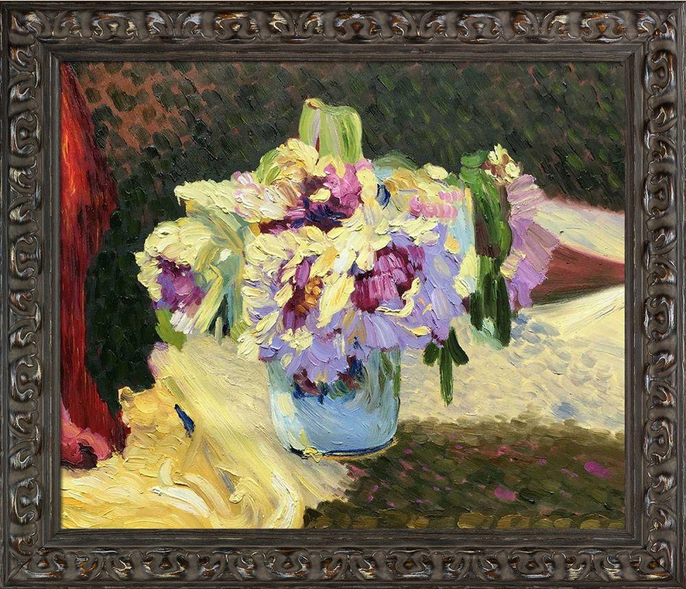 Vase of Flowers Pre-Framed - Brimfield Weathered Black Frame 20" X 24"
