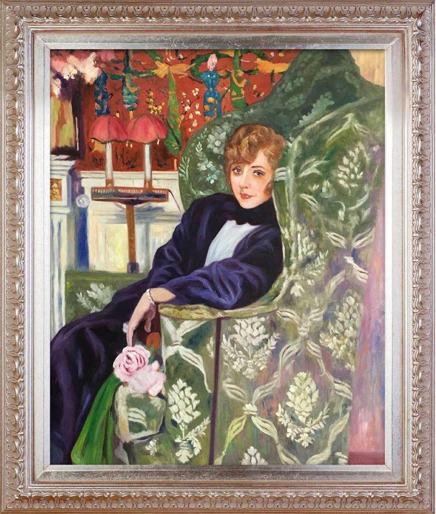 Yvonne Printemps in an Armchair with Elegant Champagne Frame - Elegant Champagne Frame 20"X24"