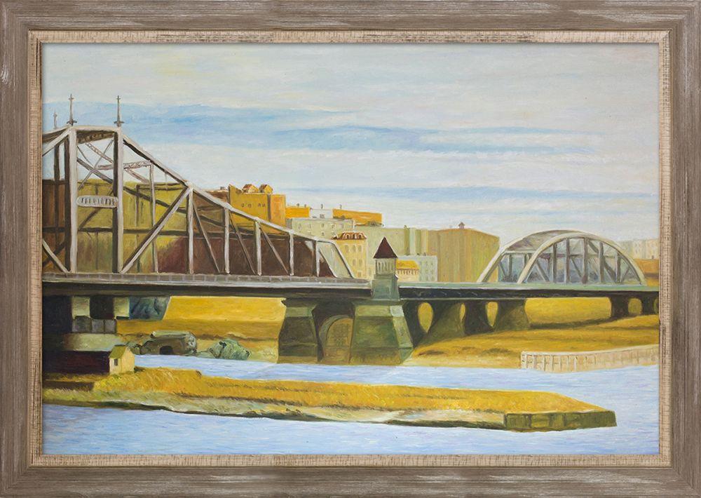 Macomb's Dam Bridge, 1935 Pre-Framed - Miramar Distressed Charcoal Grey Frame 24" X 36"
