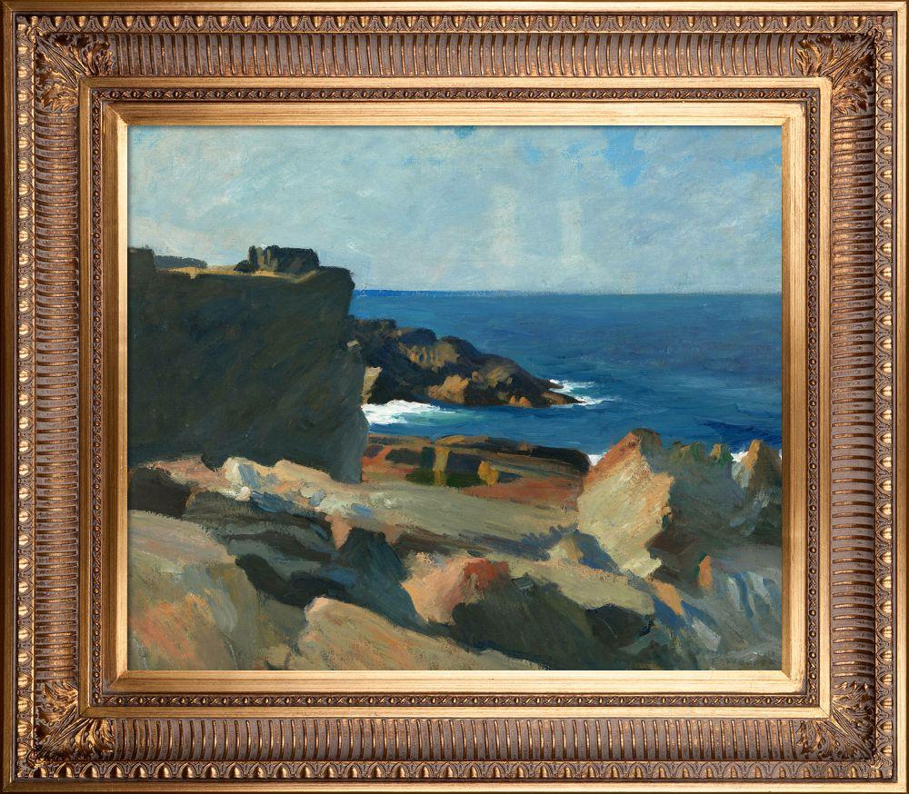 Square Rock, Ogunquit 1914 - Regal Gold Frame 20"X24"