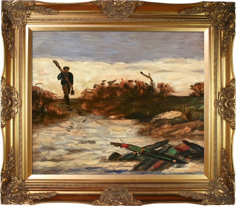 Fisherman by Water Pre-Framed - Victorian Gold Frame 20"X24"