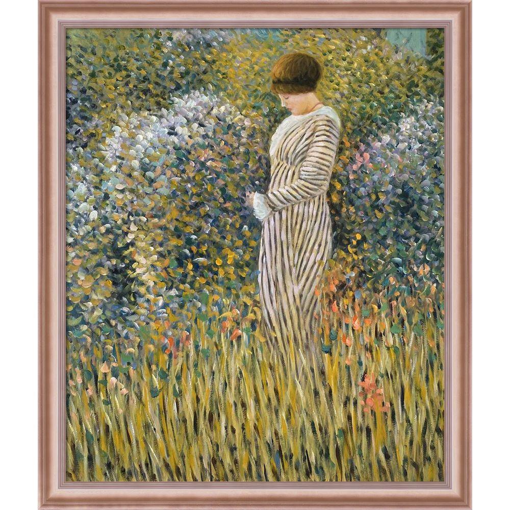 Femme dans un jardin Pre-framed - Rose Gold Classico Frame 20" X 24"