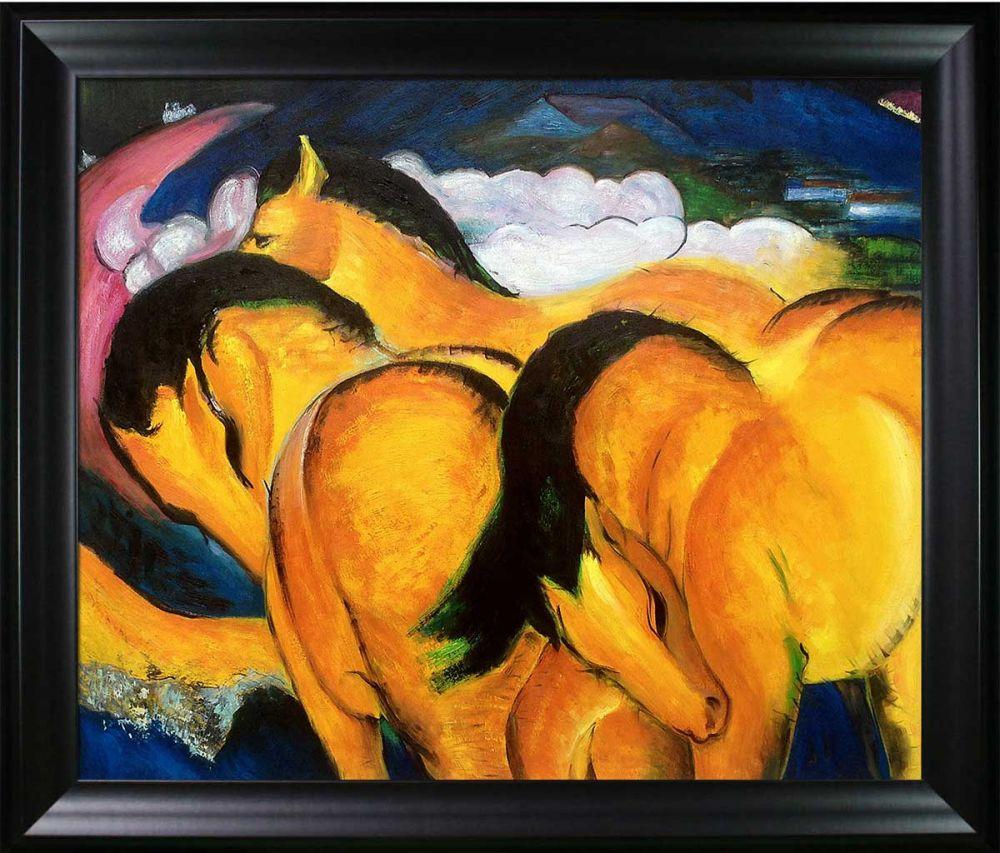 Little Yellow Horses Pre-Framed - Black Matte Frame 20"X24"
