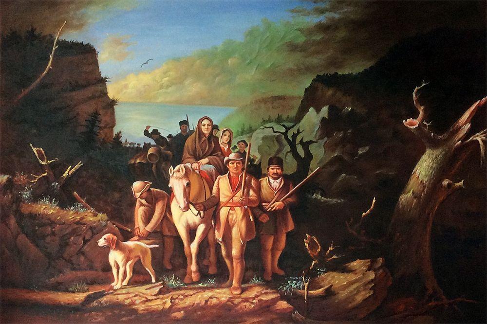 Daniel Boone Escorting Settlers Through the Cumberland Gap