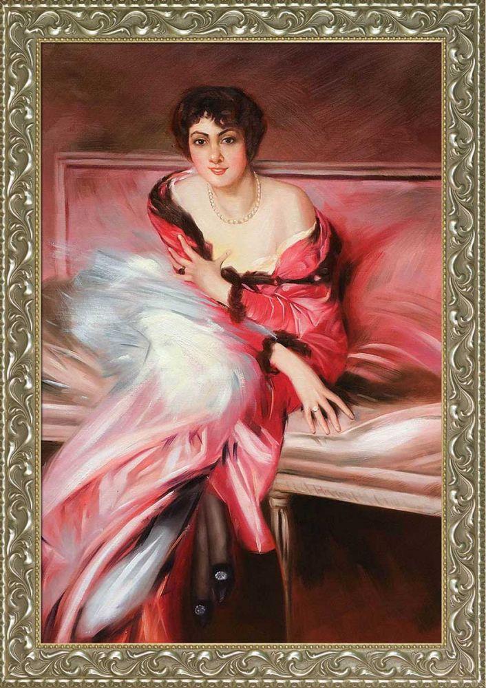 Portrait Of Madame Juillard In Red, 1912 Pre-Framed - Rococo Silver 24"X36"